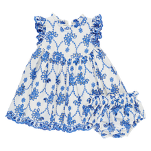 Load image into Gallery viewer, Baby Girls Blue Eyelet Dress
