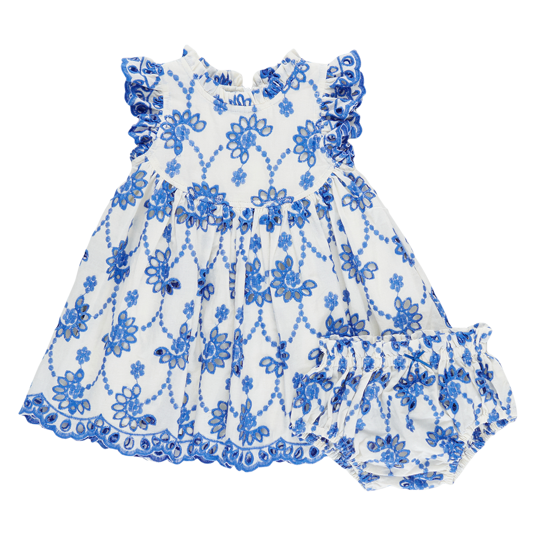 Baby Girls Blue Eyelet Dress