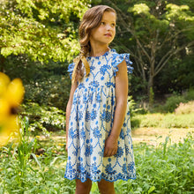 Load image into Gallery viewer, Girls Cynthia Dress - Blue Eyelet
