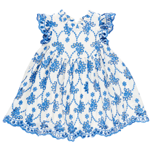 Load image into Gallery viewer, Girls Cynthia Dress - Blue Eyelet
