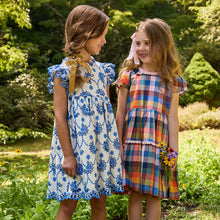 Load image into Gallery viewer, Girls Cynthia Dress - Blue Eyelet
